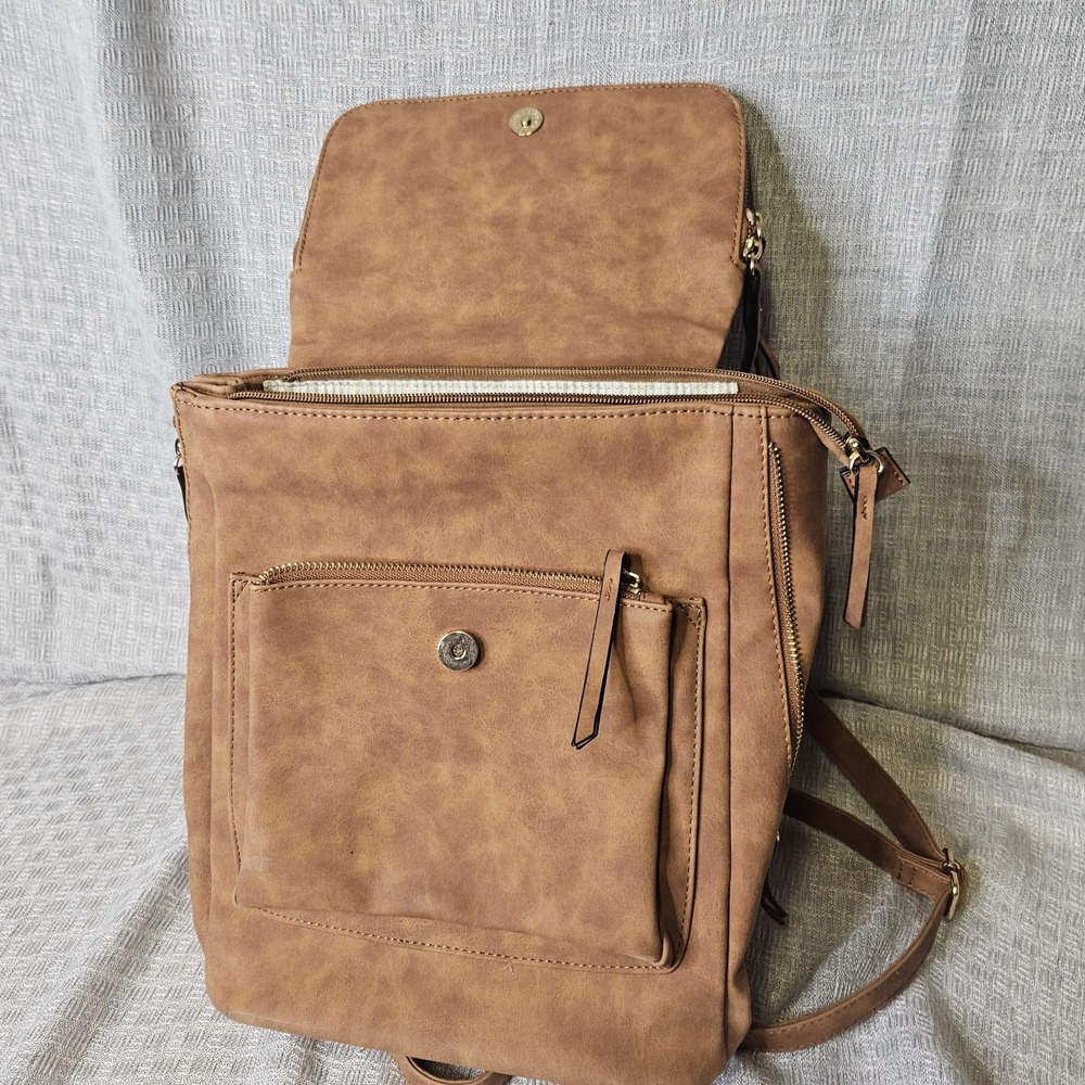 Backpack/ Carry All made from faux leather with a stamped/embossed‎ finish. - Picture 8 of 14